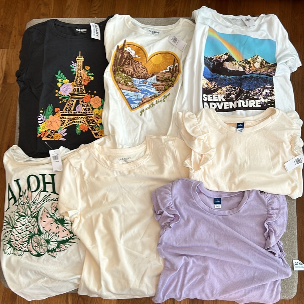 7 shirt Girls XL (14-16) Old Navy Shirt Bundle NWT